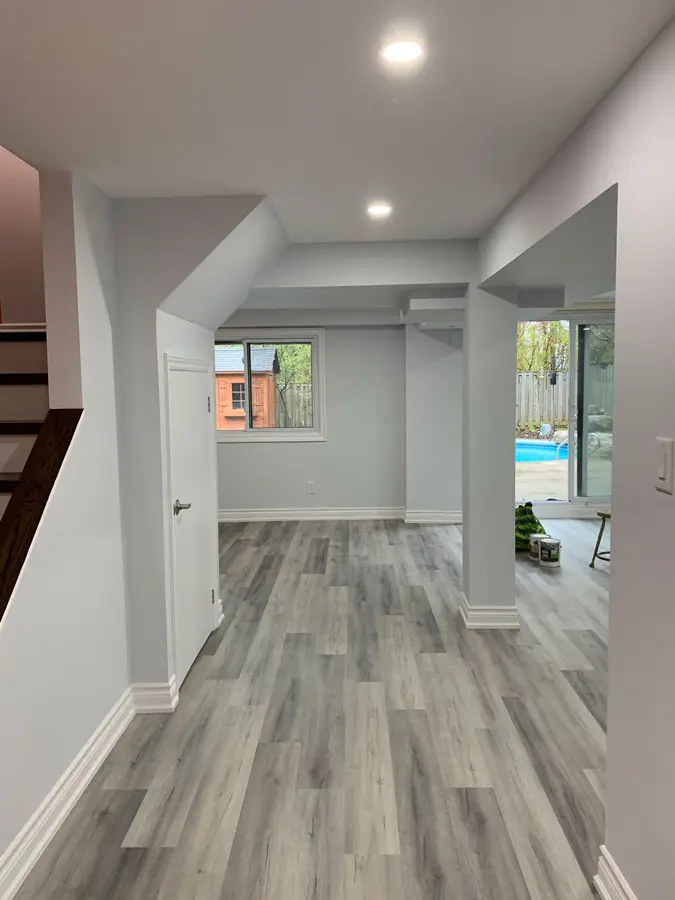 Basement Hallway & Flooring