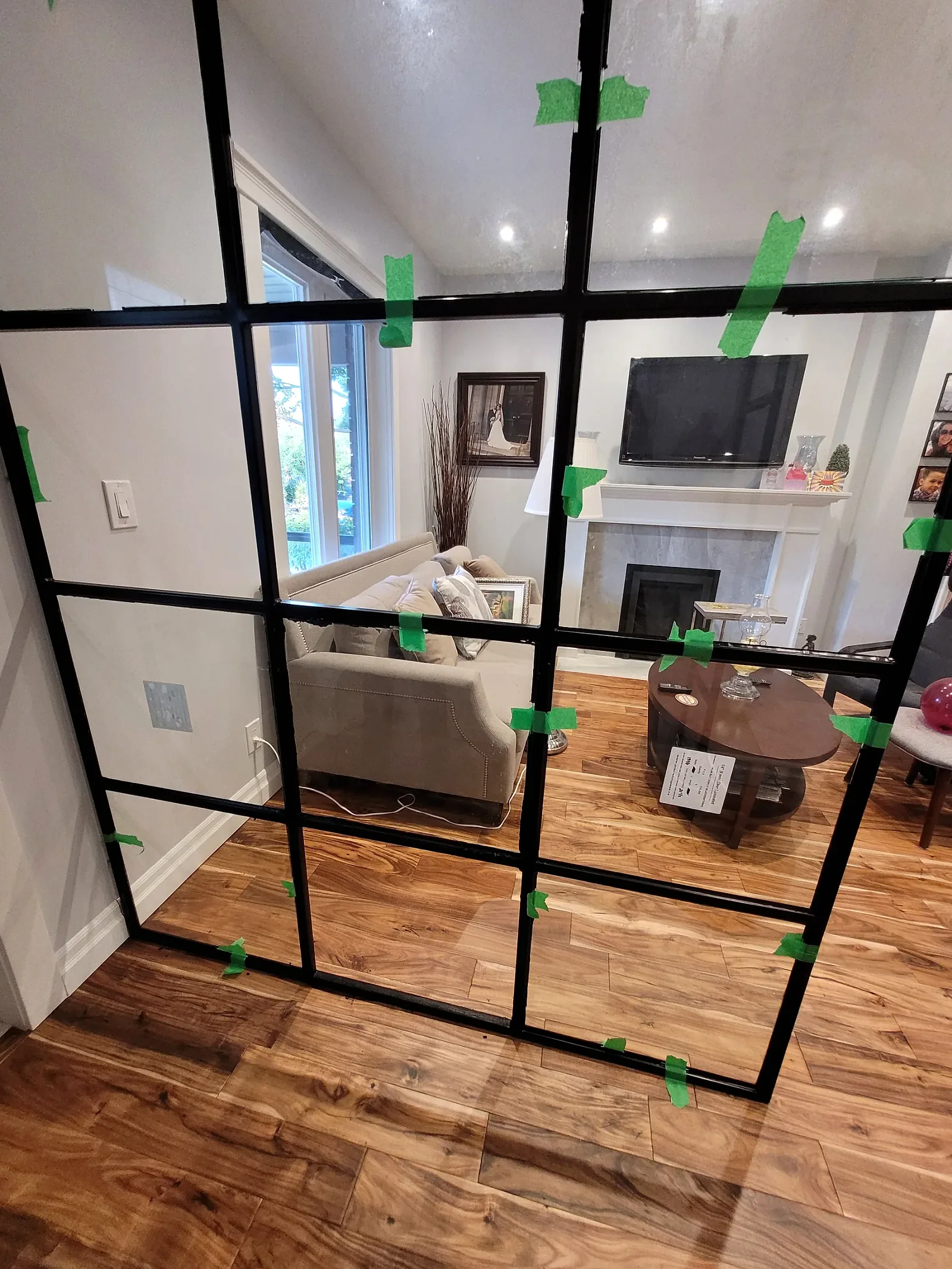 Ferreira interior glass partition detail in a finished living space